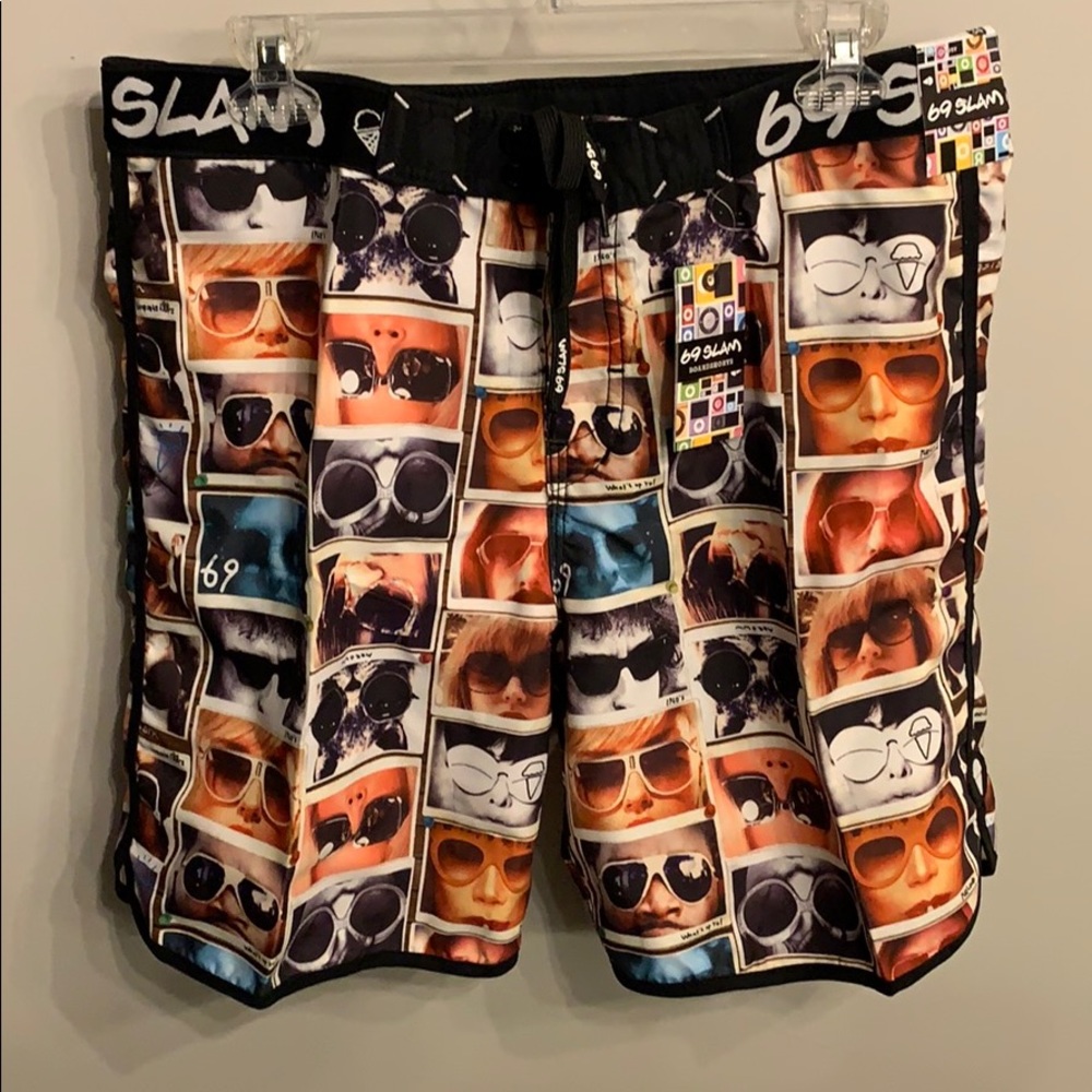 69 Slam Vintage Views board shorts NWT 34